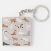 Monogram Charming Cat Pattern Cat Lovers Schlüsselanhänger (Rückseite)