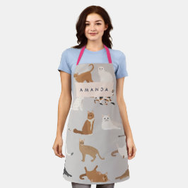 Monogram Charming Cat Pattern Cat Lovers Schürze