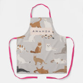 Monogram Charming Cat Pattern Cat Lovers Schürze (Vorderseite)