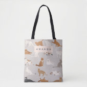 Monogram Charming Cat Pattern Cat Lovers Tasche (Vorderseite)