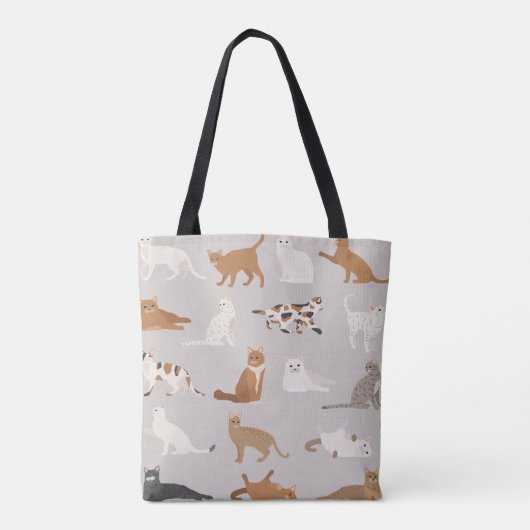 Monogram Charming Cat Pattern Cat Lovers Tasche (Rückseite)