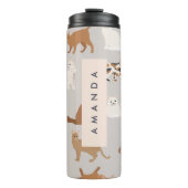 Monogram Charming Cat Pattern Cat Lovers Thermosbecher (Vorderseite)