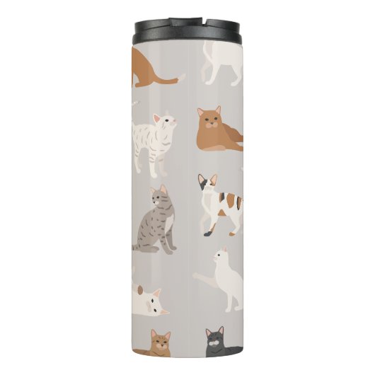 Monogram Charming Cat Pattern Cat Lovers Thermosbecher (Rückseite)