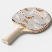 Monogram Charming Cat Pattern Cat Lovers Tischtennis Schläger (Vorderseite)