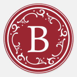 Monogram Charming Rustic Weihnachten Runder Aufkleber