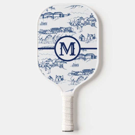 Monogram Chattanooga Blue Toile Pickleball Paddle (Vorderseite)