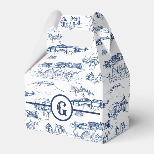 Monogram Chattanooga Toile Blue Geschenkschachtel (Rückseite)