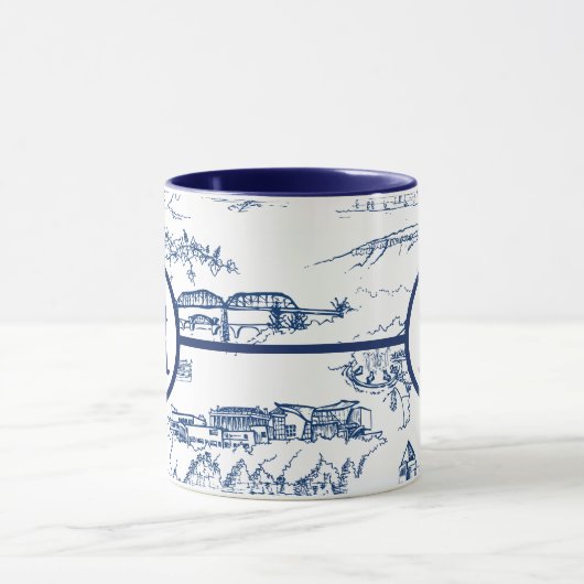 Monogram Chattanooga Toile Blue Tasse (Zentrum)