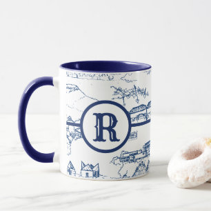 Monogram Chattanooga Toile Blue Tasse