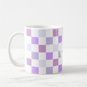 Monogram Checked Lila Lavender Modern Simple Kaffeetasse (Links)