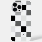 Monogram Checkered Black and Gray Modern Pattern Case-Mate iPhone Hülle (Rückseite)