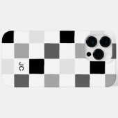 Monogram Checkered Black and Gray Modern Pattern Case-Mate iPhone Hülle (Rückseite (Horizontal))