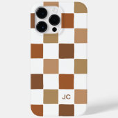 Monogram Checkered Brown Modern Simple Pattern Case-Mate iPhone Hülle (Rückseite)