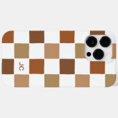 Monogram Checkered Brown Modern Simple Pattern Case-Mate iPhone Hülle (Rückseite (Horizontal))