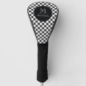 Monogram Checkered Flag Pattern Golf Head Cover Golf Headcover (Vorderseite)