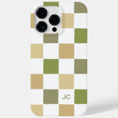 Monogram Checkered Green and Beige Modern Pattern Case-Mate iPhone Hülle (Rückseite)