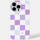Monogram Checkered Lila Lavender Modern Patterns Case-Mate iPhone Hülle (Rückseite)