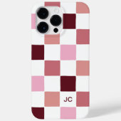 Monogram Checkered Pink Modern Simple Pattern Case-Mate iPhone Hülle (Rückseite)