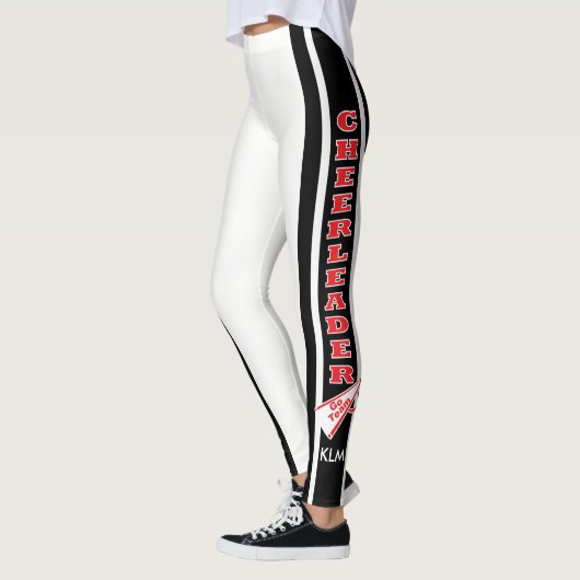Monogram Cheerleader Red, White Black Leggings (Links)