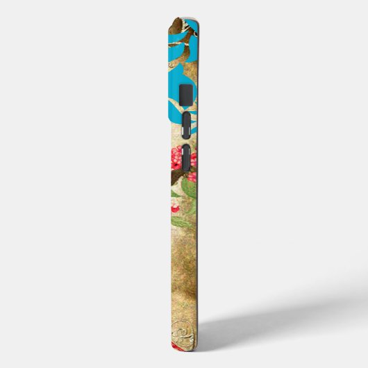 Monogram Cherry Blossom Bird Chandelier Case-Mate iPhone Hülle (Rückseite / Links)