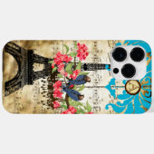 Monogram Cherry Blossom Bird Chandelier iPhone Case-Mate iPhone Hülle (Rückseite (Horizontal))