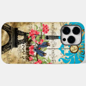 Monogram Cherry Blossom Bird Chandelier iPhone Case-Mate iPhone Hülle (Rückseite (Horizontal))