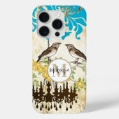 Monogram Cherry Blossom Bird Chandelier iPhone Case-Mate iPhone Hülle (Rückseite)