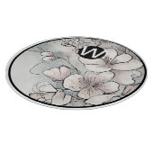 Monogram Cherry Blossom Glas Cutting Board Schneidebrett (Ecke)