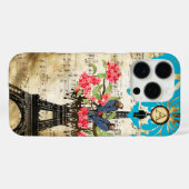 Monogram Cherry Blossom Love Bird Chandelier Case-Mate iPhone Hülle (Rückseite (Horizontal))