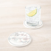 Monogram Cherry Blossom Sandstone Untersetzer (Seite)