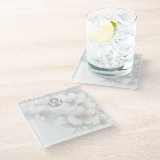Monogram Cherry Blossom Untersetzer (Schrägansicht)