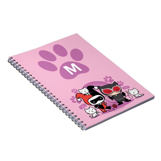 Monogram Chibi Harley Quinn & Catwoman mit Katzen Notizblock (Rechte Seite)