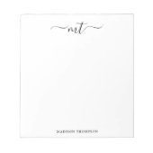 Monogram Chic Black Stationery Notizblock (Vorderseite)