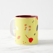 Monogram Chic Blume Pink Gift Zweifarbige Tasse (Vorderseite Links)