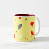 Monogram Chic Blume Pink Gift Zweifarbige Tasse (VorderseiteRechts)