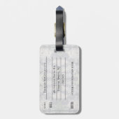 Monogram Chic Decay Schriftart doppelseitige Adres Gepäckanhänger (Rückseite vertikal)