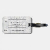 Monogram Chic Decay Schriftart doppelseitige Adres Gepäckanhänger (Rückseite horizontal)