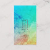 Monogram Chic Farbige Textur und Grau Visitenkarte (Vorderseite)