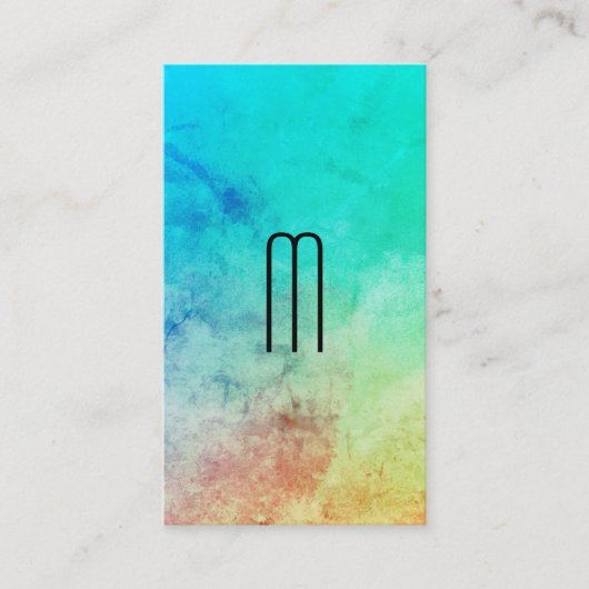 Monogram Chic Farbige Textur und Grau Visitenkarte (Vorderseite)