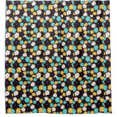 Monogram Chic Floral Brown Pattern Duschvorhang (Vorderseite)