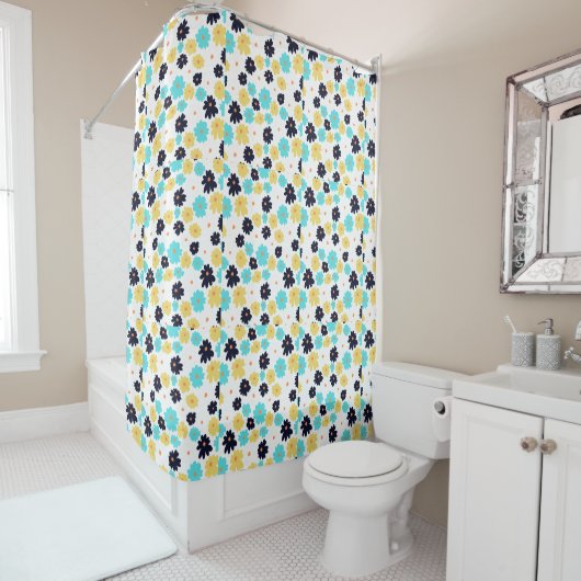 Monogram Chic Floral Pattern Duschvorhang (Beispiel)