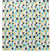 Monogram Chic Floral Pattern Duschvorhang (Vorderseite)
