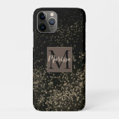 Monogram Chic Gold Confetti Case-Mate iPhone Hülle (Rückseite)