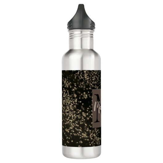 Monogram Chic Gold Confetti Edelstahlflasche (Links)