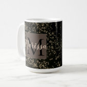 Monogram Chic Gold Confetti Kaffeetasse (Vorderseite Links)