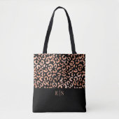 Monogram Chic Leopard Animal Print Toag Tasche (Vorderseite)