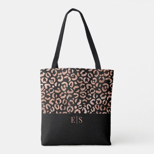 Monogram Chic Leopard Animal Print Toag Tasche (Rückseite)