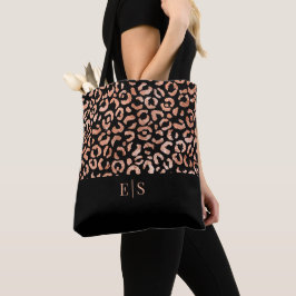Monogram Chic Leopard Animal Print Toag Tasche