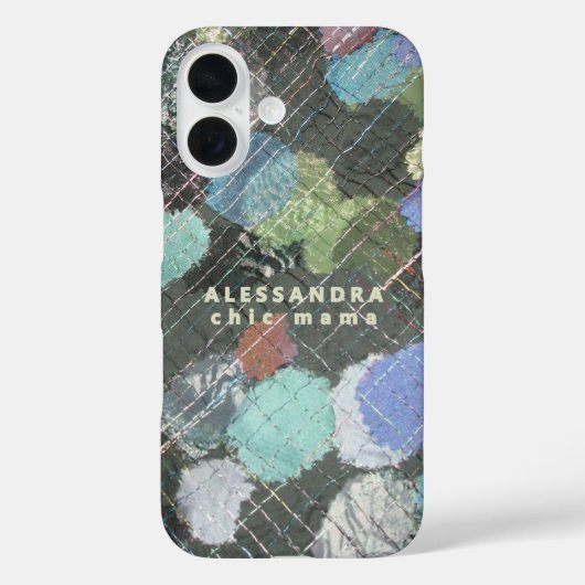 Monogram Chic Mama Abstrakt Green Blue White Dots Case-Mate iPhone Hülle (Rückseite)