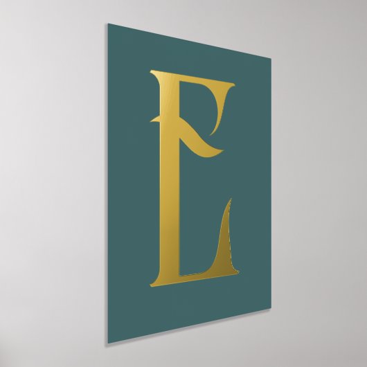 Monogram Chic Modern Aquamarin Foliendrucke (Ablage )